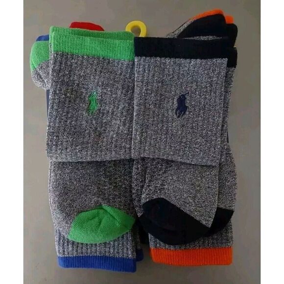 Ralph Lauren Mens Technical Support Cushioned Crew Socks Multicolored Sz 10-13 - Picture 7 of 7